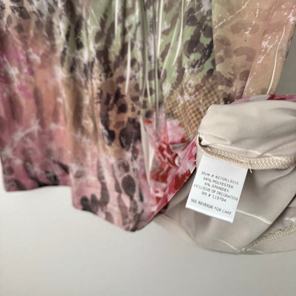 Y2K Unity World Wear Womens Pink Top Cut Out Short Sleeve Size Petite Medium - Picture 7 of 10